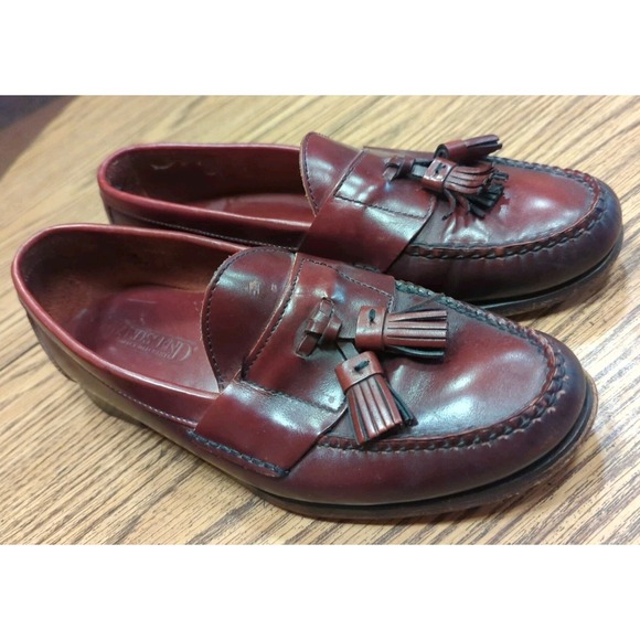 Lands' End Other - Men's Land's End‎ Burgundy/Brown Leather Lined Tassel Loafers Size 9.5 M